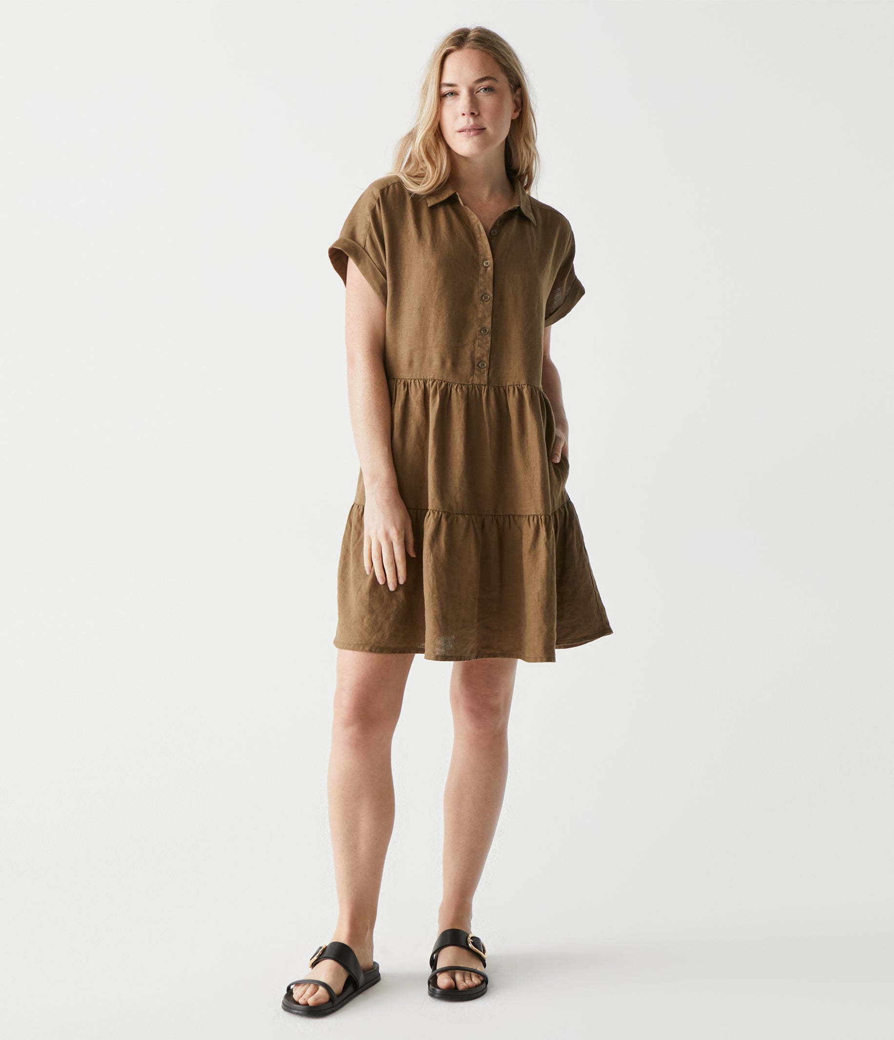 Greta Tiered Linen Dress
