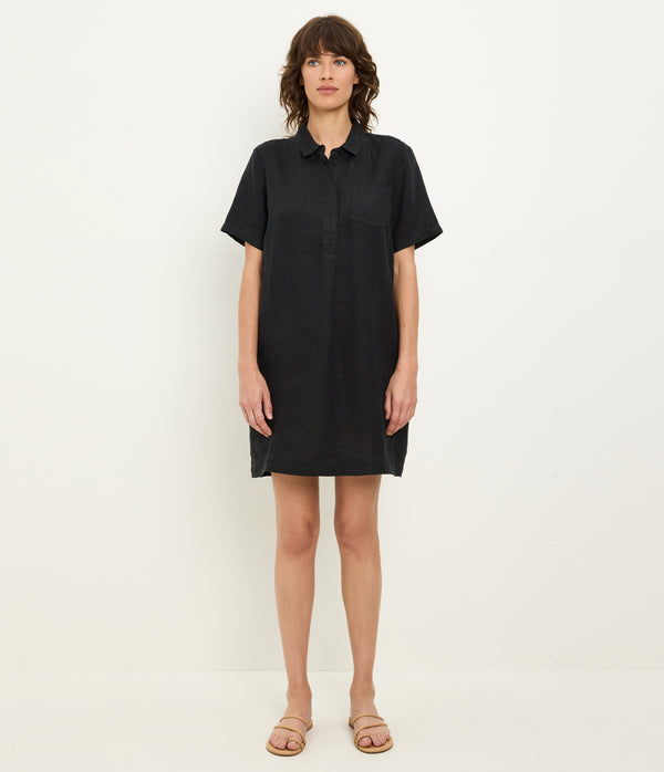 Ola Utility Dress in Black  Full Body View #BLACK