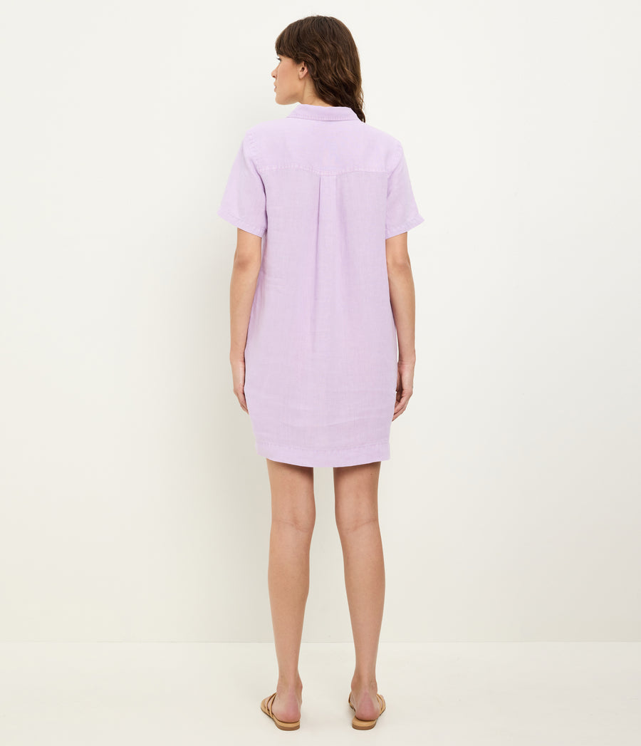 Ola Utility Dress in WHIMSY PURPLE Back View #WHIMSY