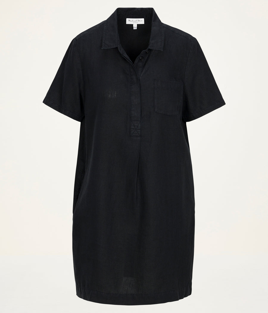 Ola Utility Dress in Black  Full Body View #BLACK