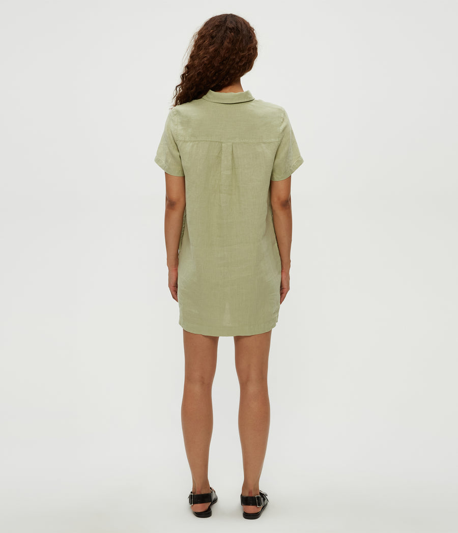 Ola Utility Dress in Seacrest Green Back View #SEACREST