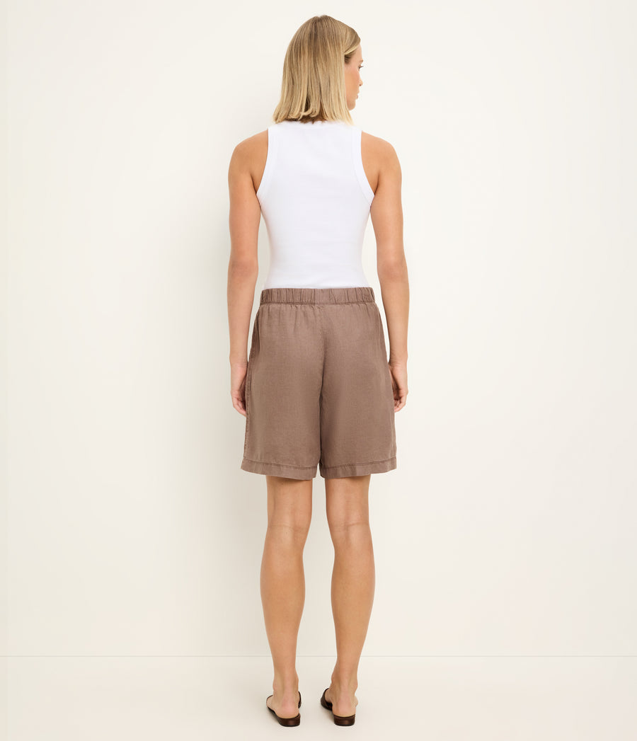 Veya Bermuda Shorts in QUICKSAND Brown Back View #QUICKSAND