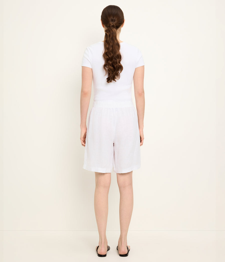 Veya Bermuda Shorts in White Back View  #WHITE