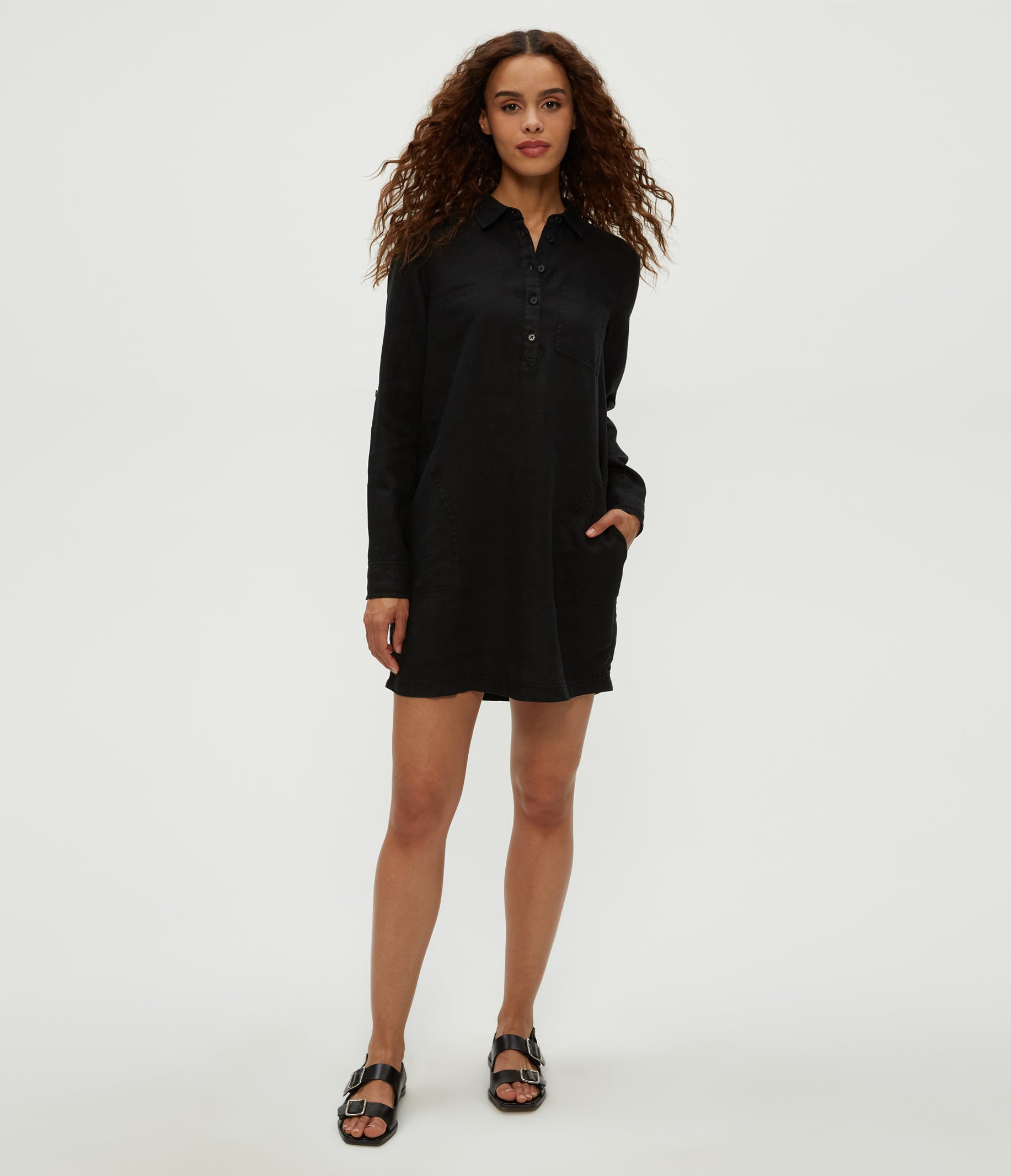 Mサイズ】ELEANOR LINEN LIKE DRESS Ameri VINTAGE（アメリ