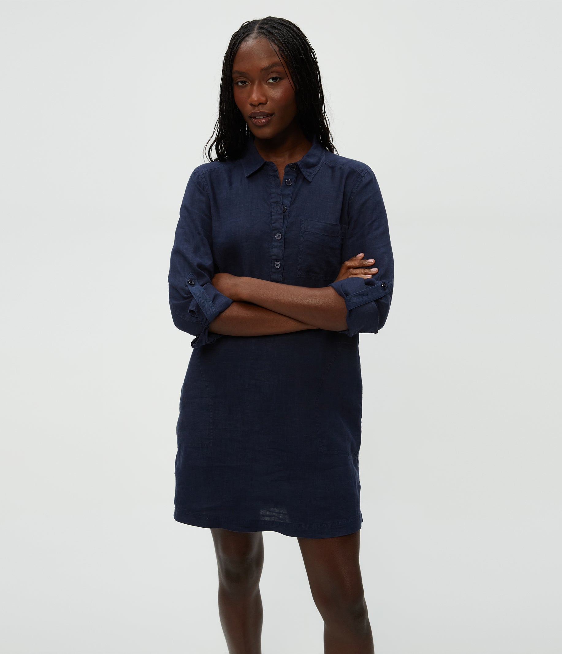 アメリヴィンテージELEANOR LINEN LIKE DRESS Ameri（アメリ）の「ELEANOR LINEN LIKE DRESS（ワンピース