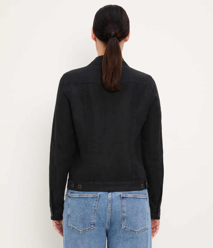 Jean Linen Jacket BLACK / XL