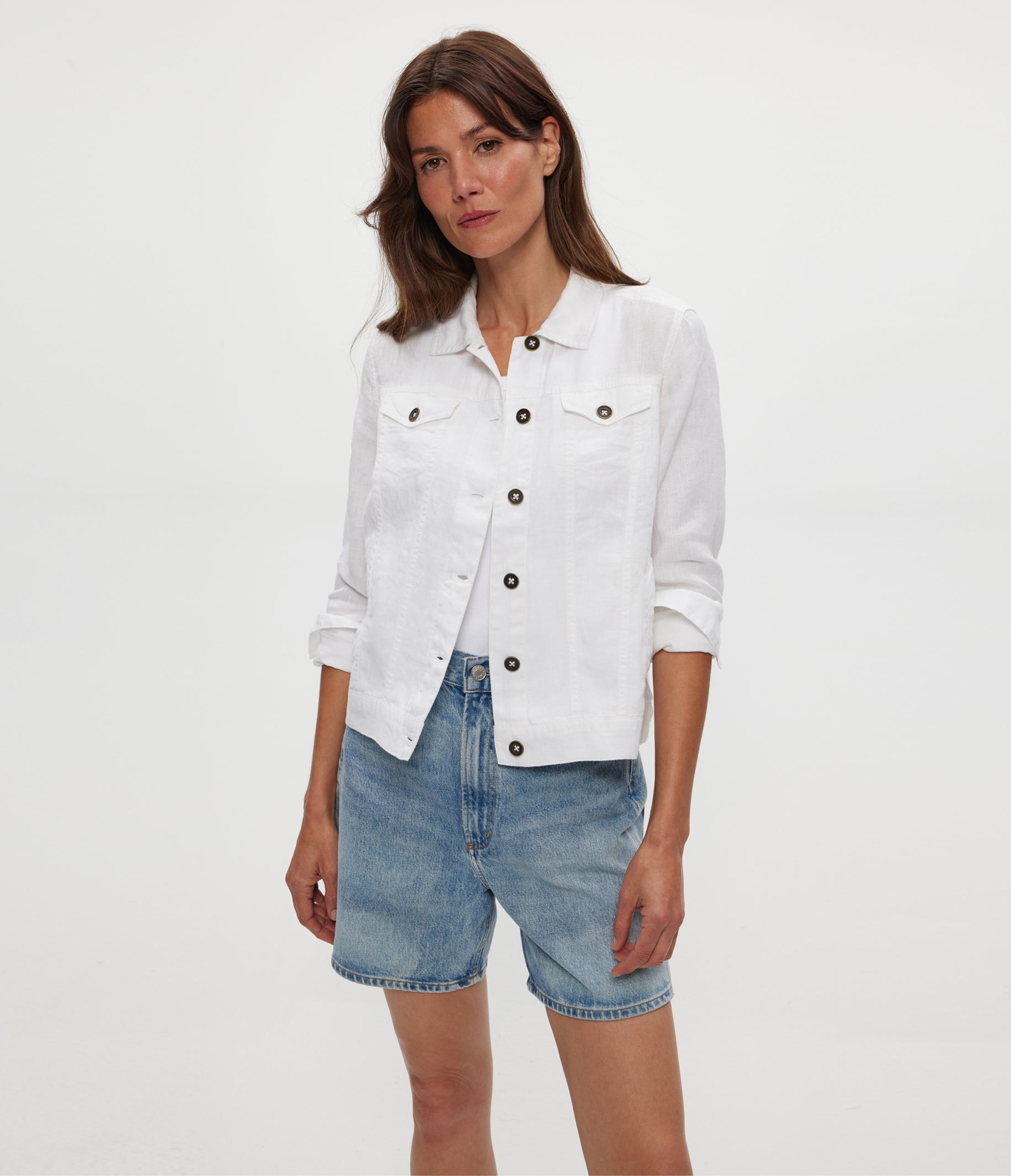 dd denim ribbon jacket white – dependoll