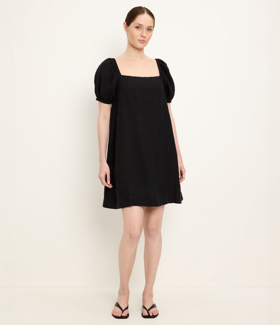 Women's Tabitha Square Neck Babydoll Dress - Black - Size M