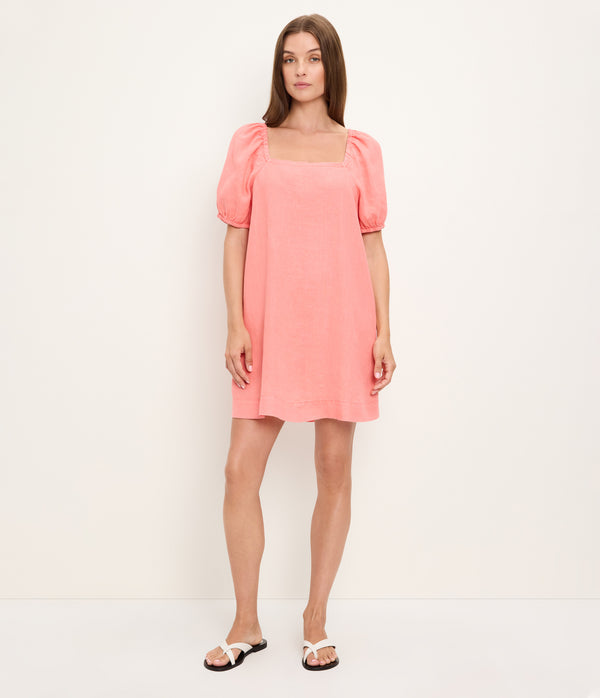 Tabitha Square Neck Babydoll Dress CORAL SHERBET / XL