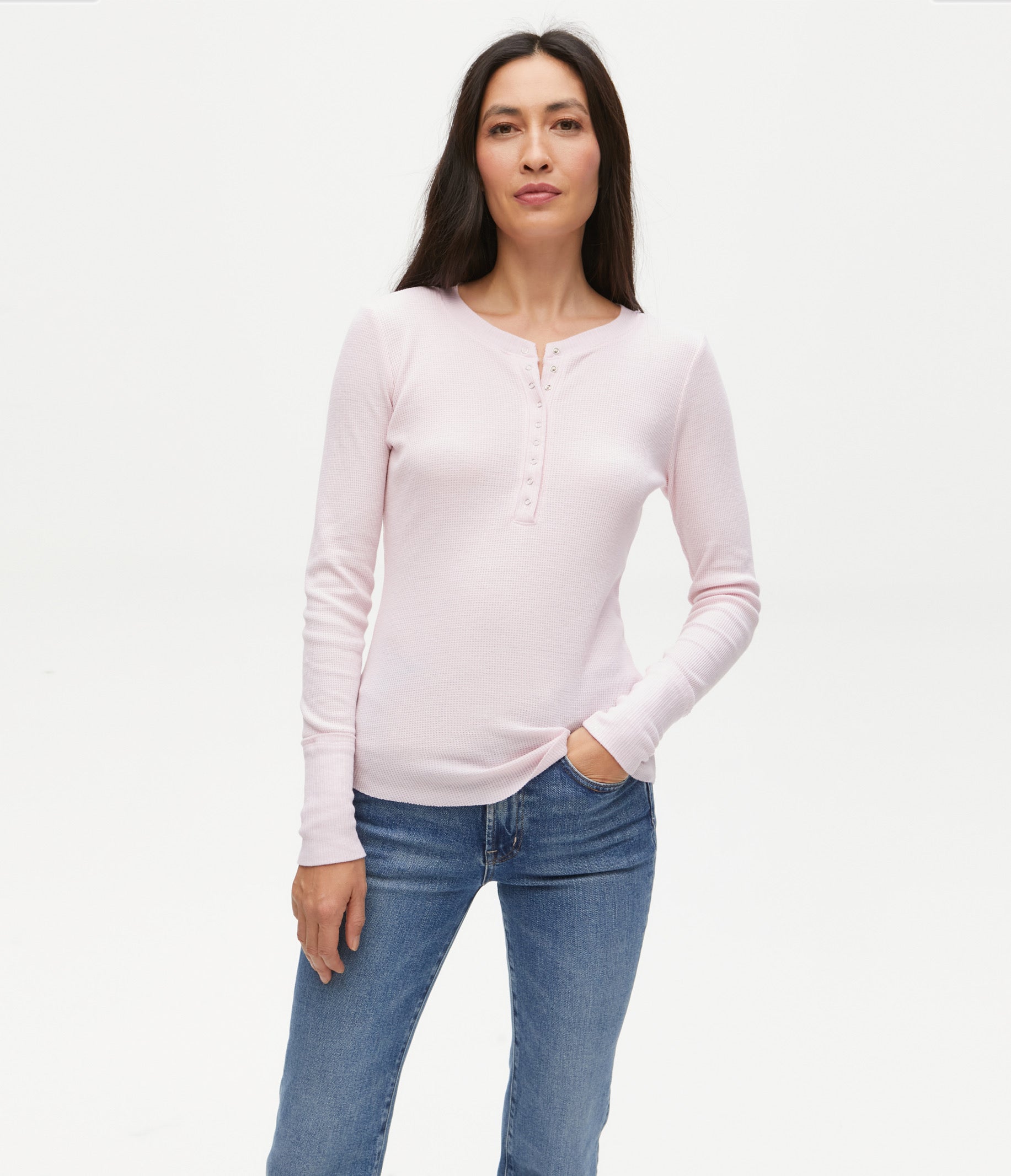 (取寄) マイケル スターズ レディース リーガン ヘンリー Michael Stars women Regan Henley White Regan Thermal Henley Tee