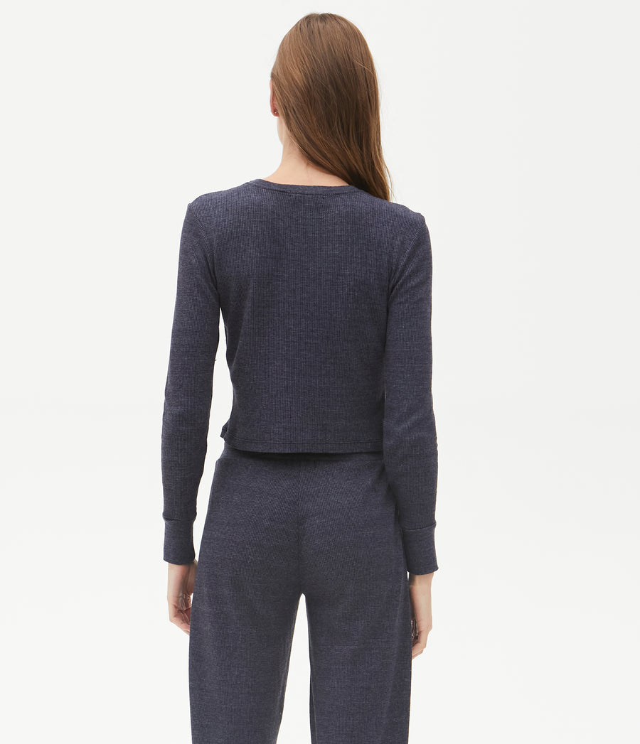 Palmer Cropped Tee in Admiral Blue Back View #ADMIRAL