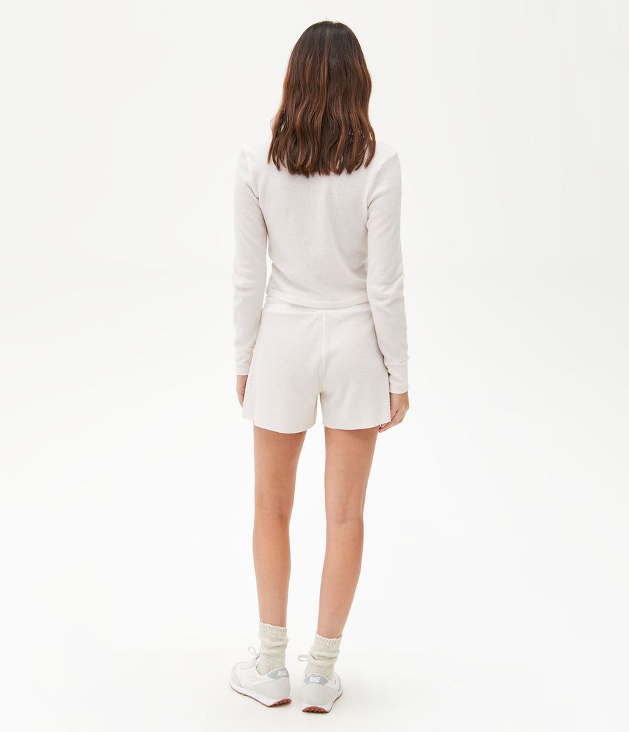Palmer Cropped Tee in Chalk White Back View 