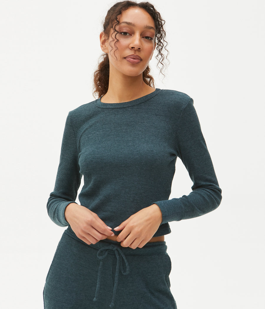 Palmer Cropped Tee in Everglades Full Body View #EVERGLADES