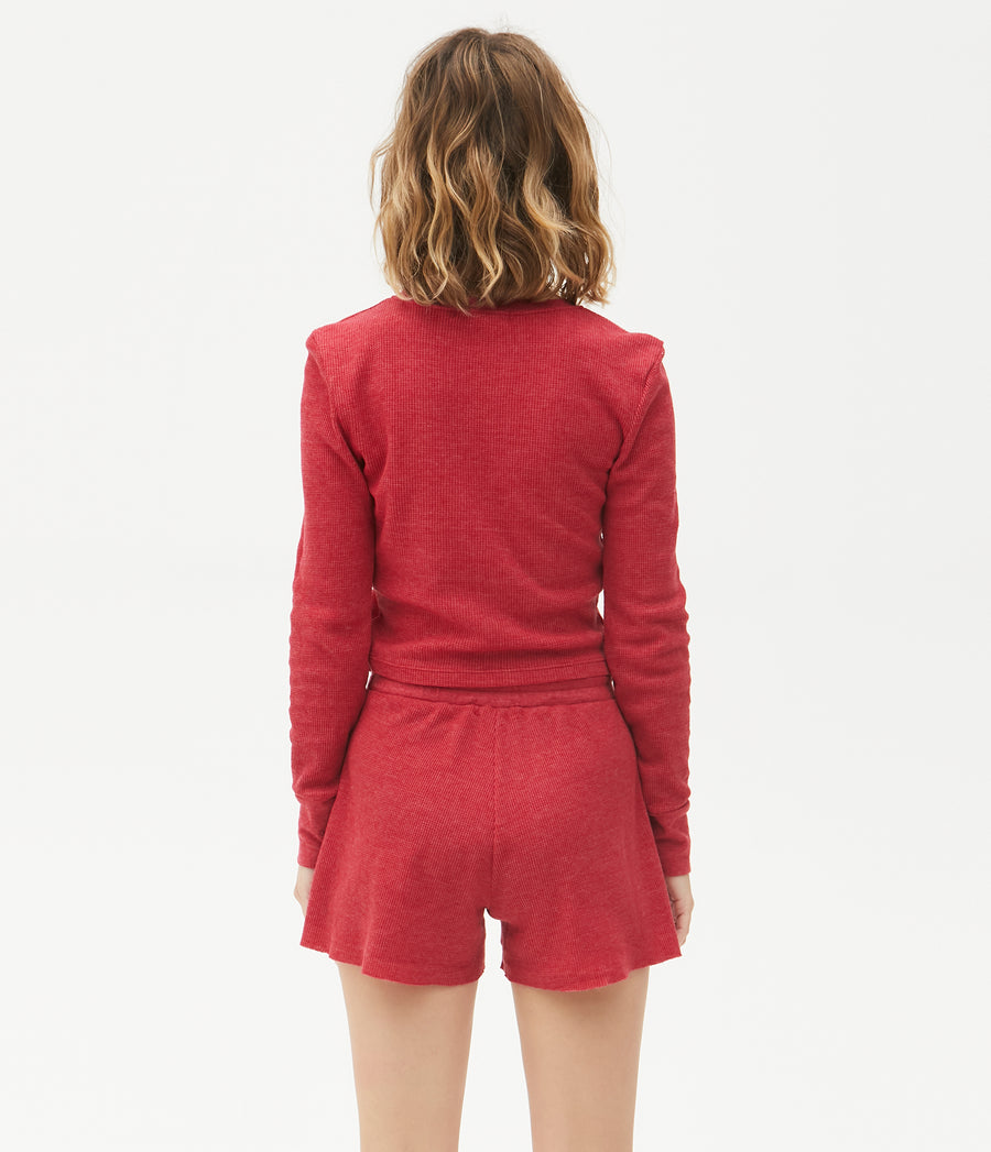 Palmer Cropped Tee in Heart Red Back View #HEART