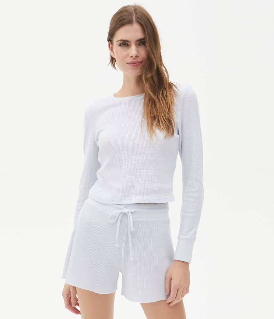 Palmer Cropped Tee in Ice Full Body View #ICE