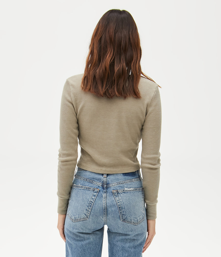 Palmer Cropped Tee in Linden Back View #LINDEN