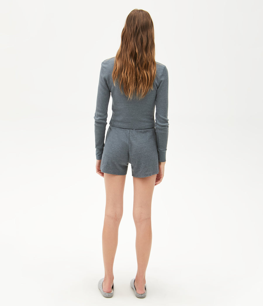 Palmer Cropped Tee in Slate Blue Back View #SLATE