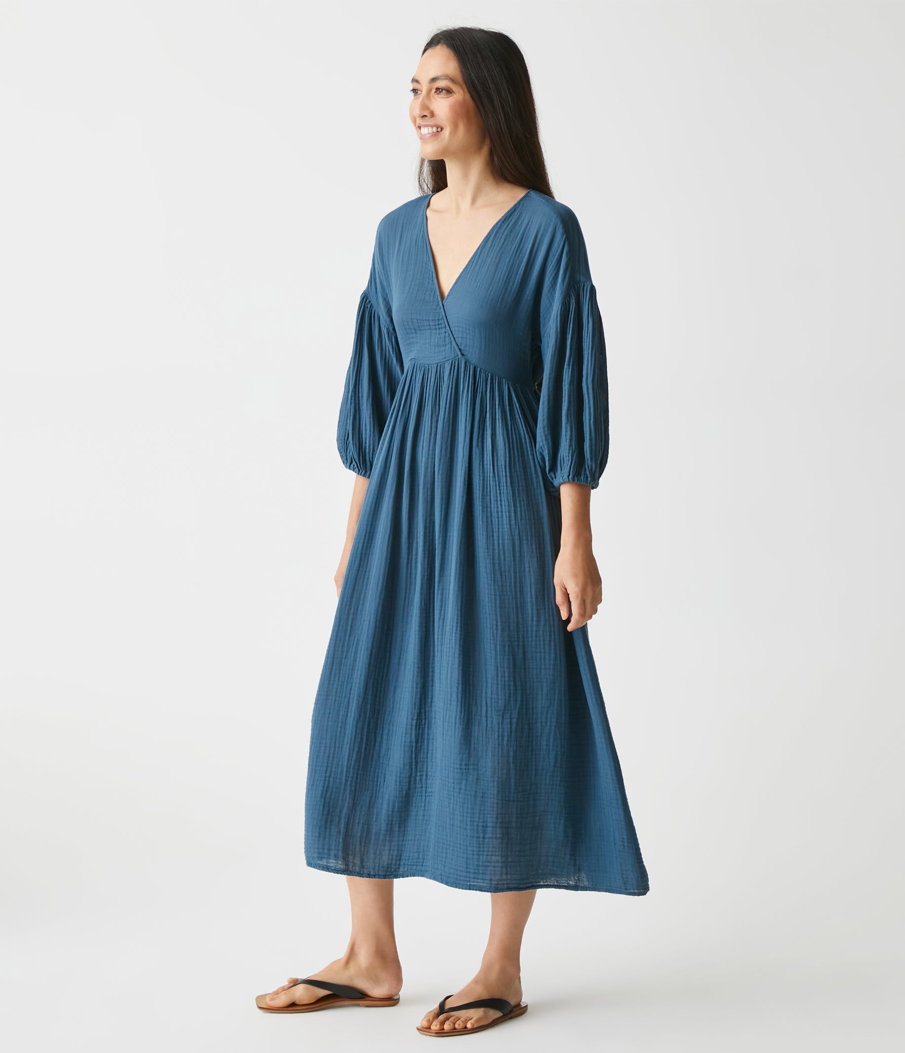 Isabella Gauze Midi Dress