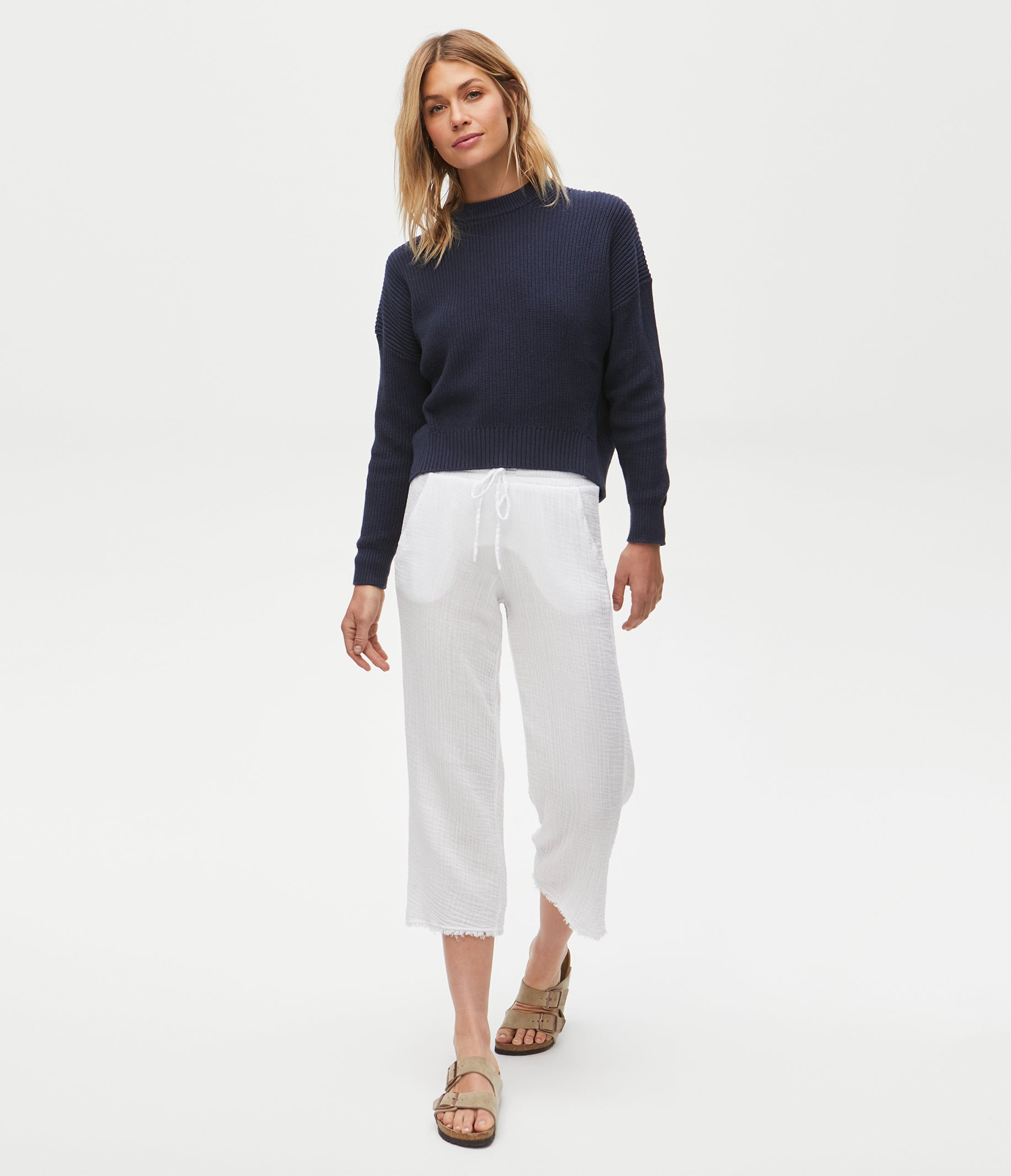 Ashton Cropped Gauze Pant